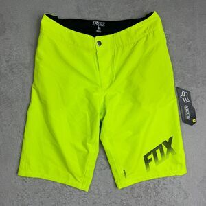 Fox Racing Indicator Shorts Mens 36 Flo Yellow Stretch Pockets Adjustable Waist
